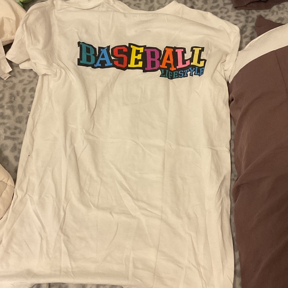Baseball Lifestyle Kids White Graphic Tee